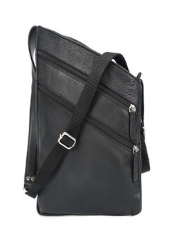 Celtic - Genuine Leather Crossbody Sling Bag - Black