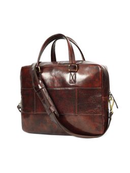 Celtic - Premium Genuine Leather Briefcase Laptop Bag - Brown