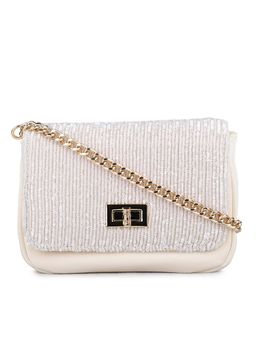 Inc.5 - Women's Beige Clutches With Twist Lock