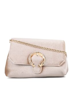 Inc.5 - Women's Champagne Clutches With Magnet Lock - Beige