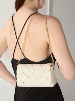 Inc.5 - Women's Beige Sling Bag - White