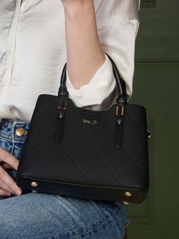 Inc.5 - Women's Black Handbag With Magnet Lock
