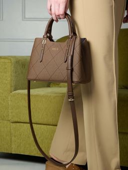 Inc.5 - Women's Coffee Brown Handbag With Magnet Lock