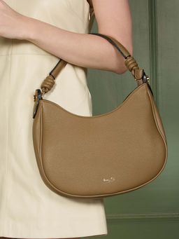 Inc.5 - Women's Taupe Casual Hand Bag With Zip Lock