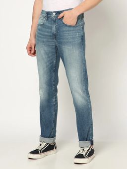 GAP - Men Blue Distressed Slim Fit Jeans