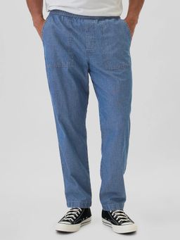 GAP - Men Blue Checkered Mid-Rise Jeans