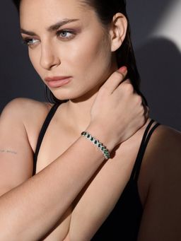 Shaze - Asterism Green and Silver Bracelet