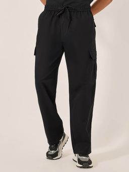 Styli - Men Oversize Cotton Cargo Woven Trackpant