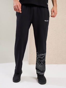 Styli - Men Oversize Open Hem Trackpant with Placement Print
