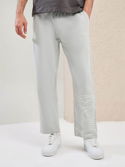 Styli - Men Oversize Open Hem Trackpant with Placement Print