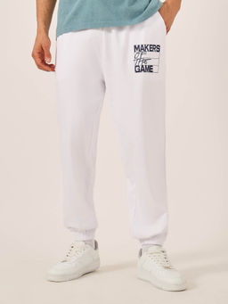 Styli - Men Oversized Fit Joggers with Placement Print