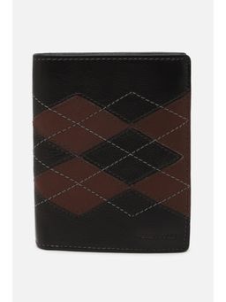 Allen Solly - Men Black Print Genuine Leather Wallet