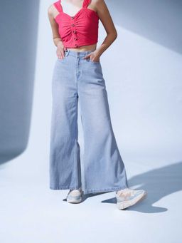 STREET 9 - Women Light Blue Flared Denim
