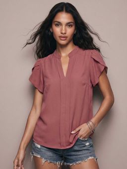 Outzidr - Mauve Petal Sleeve Top