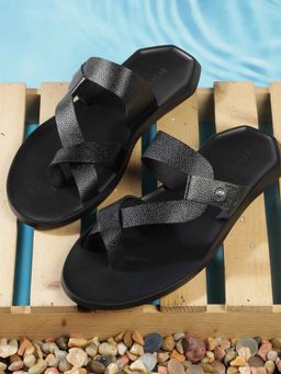 Metro - Men Black Open Casual Sandals