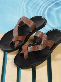 Metro - Men Tan Open Casual Sandals