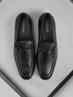 Mochi - Men Black Slip On Formal Loafers