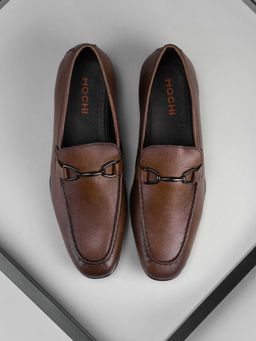 Mochi - Men Tan Slip On Formal Loafers