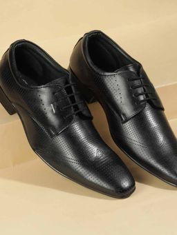 Metro - Men Black Lace-Up Formal Derbies