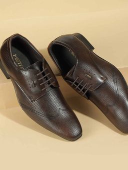 Metro - Men Brown Lace-Up Formal Derbies
