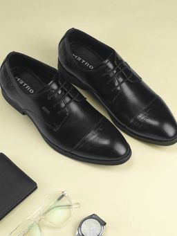 Metro - Men Black Formal Derbies