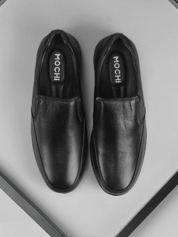 Mochi - Men Black Slip On Formal Loafers