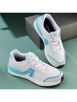Campus - GLAMS White & Blue Women Sneakers