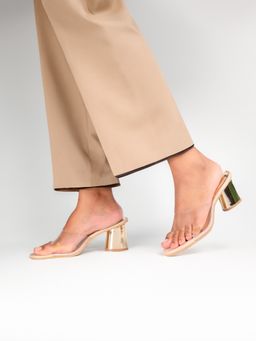 Monrow - Women Eira Gold Block Heels
