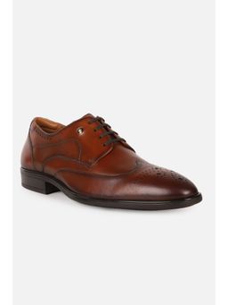 Louis Philippe - Men Brown Leather Lace Up Brogues