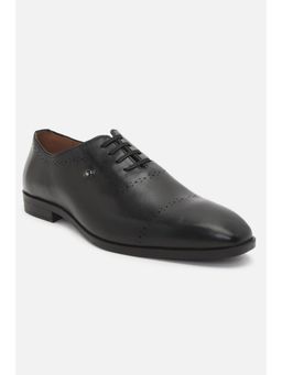 Louis Philippe - Men Black Leather Lace Up Oxfords