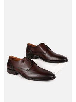 Louis Philippe - Men Brown Leather Lace Up Derbies