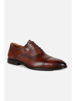 Louis Philippe - Men Brown Leather Lace Up Brogues