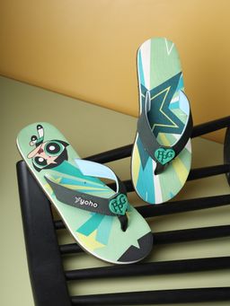 Yoho - Powerpuff Girls Green Flipflops for Women