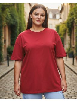 Bewakoof - Women Salsa Red Oversized Plus Size T-Shirt