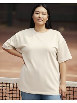Bewakoof - Women Off White Oversized Plus Size T-Shirt