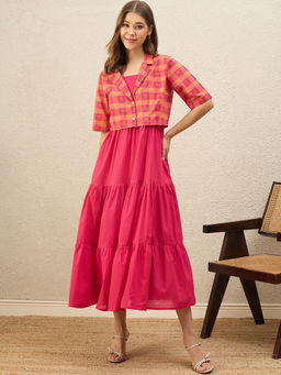 ZUMMER - Pink Flare Dress with Jacket