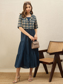 ZUMMER - Teal Flare Dress with Jacket