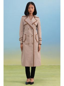 CRIMSOUNE CLUB - Women Beige Overcoat with Belt