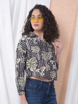 CRIMSOUNE CLUB - Women Printed Green Shirt