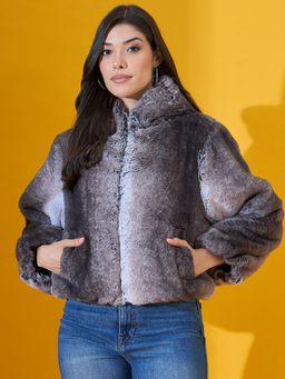 98 Degree North - Women Fur Black Hoodie