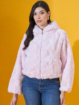 98 Degree North - Women Fur Pink Hoodie