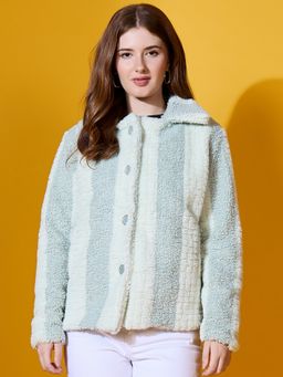 98 Degree North - Women Fur Green Jacket