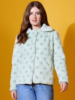 98 Degree North - Women Fur Green Jacket