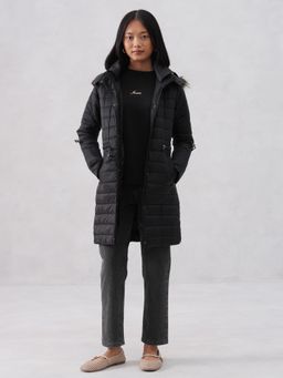 CRIMSOUNE CLUB - Women Puffer Hooded Neck Black Jacket
