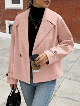 Outzidr - Full Sleeve Stylized Pink Coat