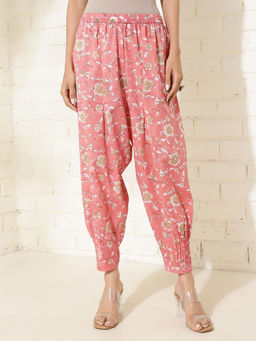 Fabindia - Pink Cotton Hand Block Printed Salwar