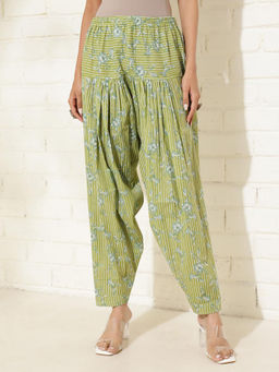 Fabindia - Green Cotton Printed Salwar