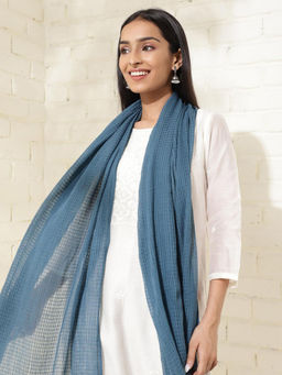 Fabindia - Blue Cotton Woven Dupatta