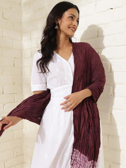 Fabindia - Wine Cotton Tie & Dye Dupatta