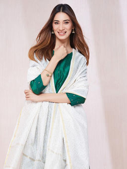 Fabindia - Natural Cotton Silk Blend Printed Dupatta